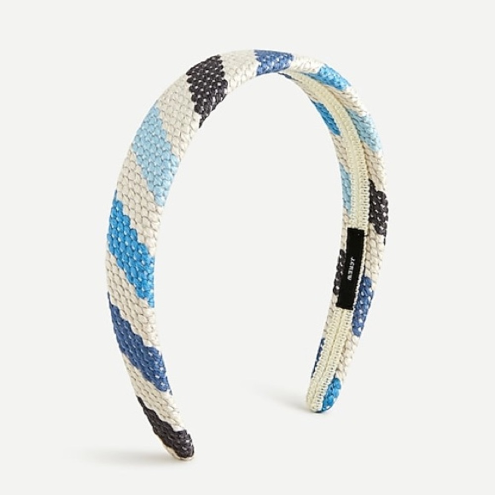 J. Crew Blue and White Braided Headband